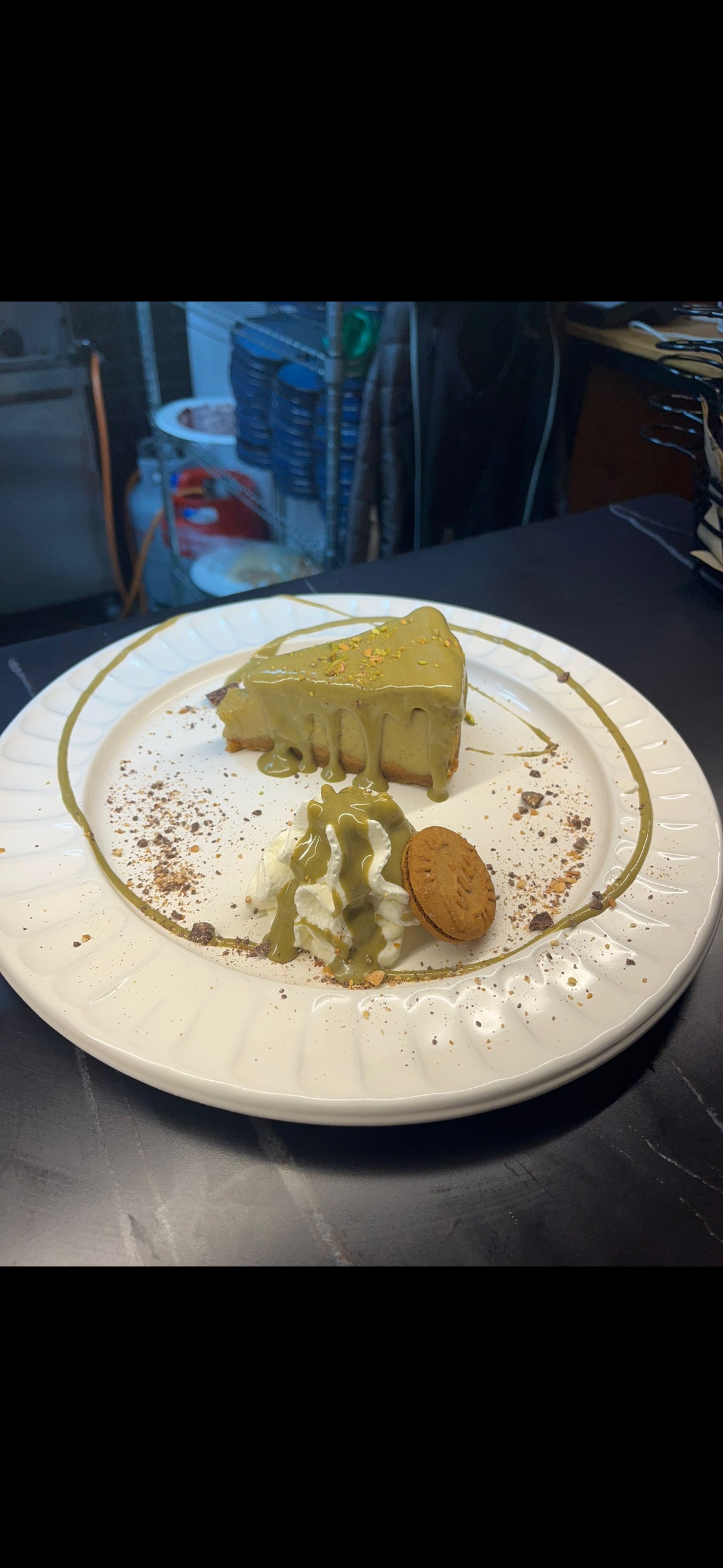 Tarta casera de pistacho y queso alnhorno